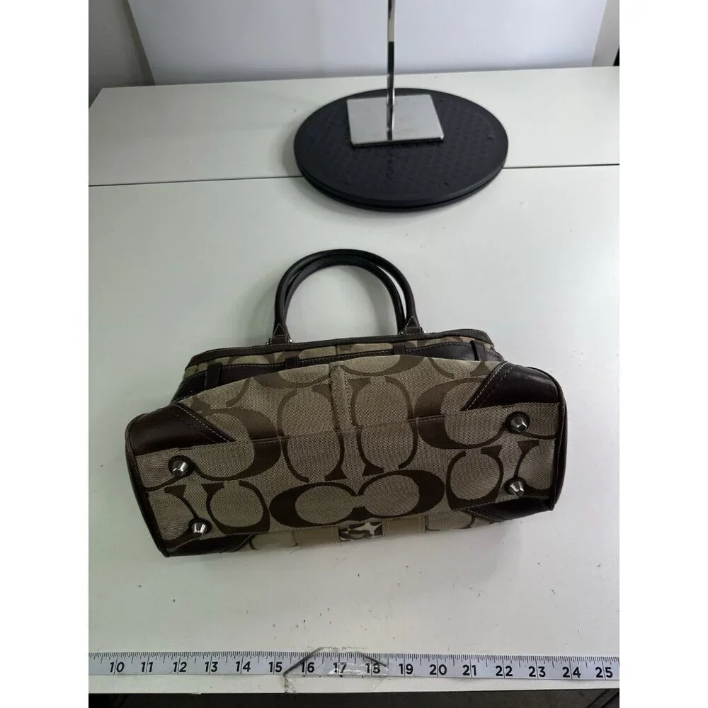 COACH Hampton Logo Stripe Carryall Satchel Handbag Purse  Card Wallet F13072 - Picture 4 of 10